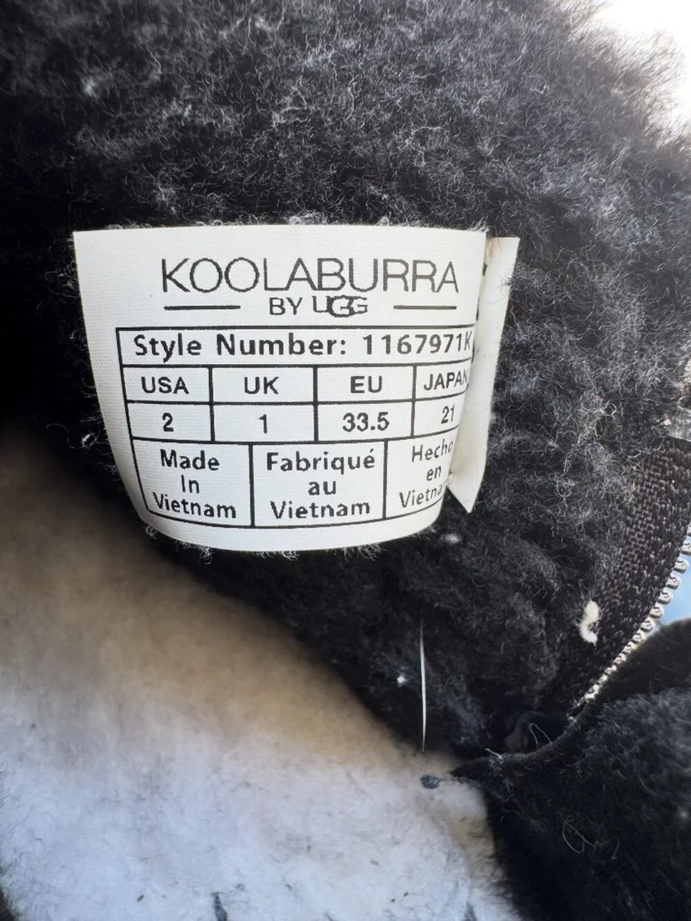 Koolaburra by UGG Kids Koola Ultra Mini Black Suede Winter Boots Size 2 Zipper